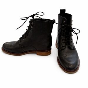 Clarks Black Lace Up Leather Boots